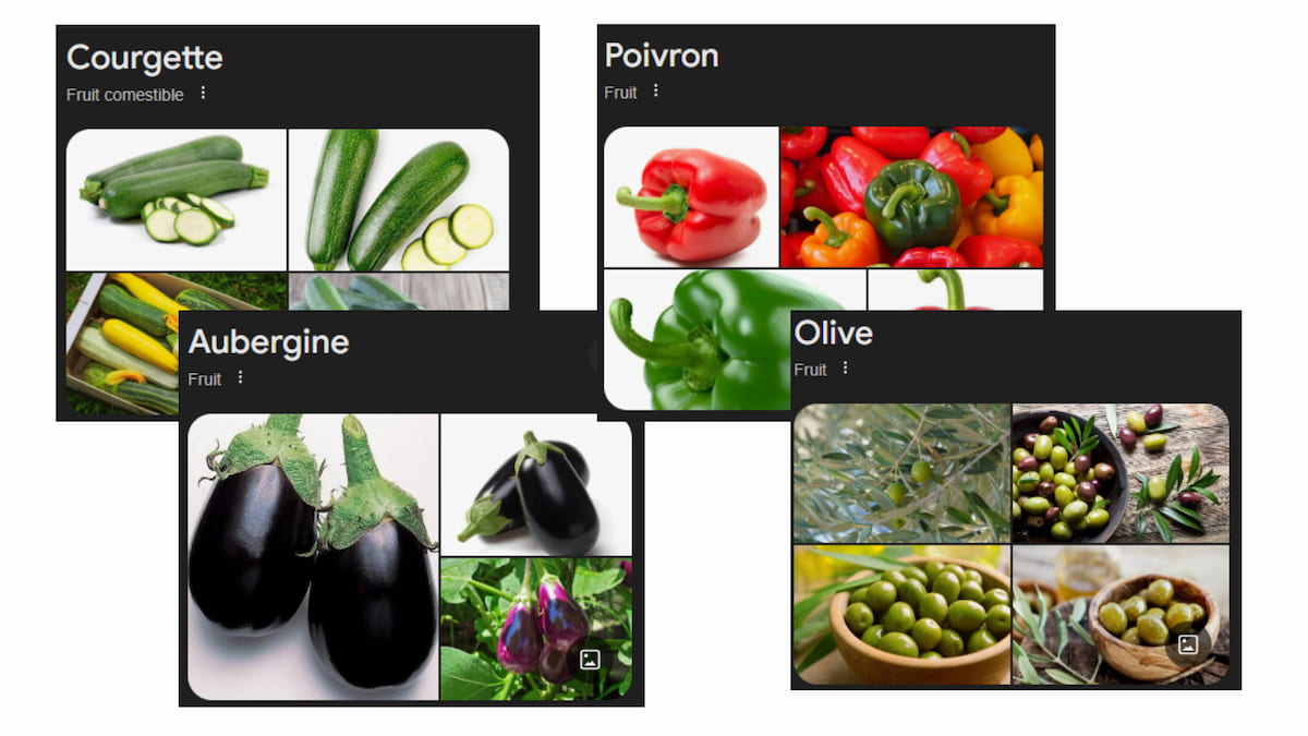 Fruits ou légumes ? Illustration botanique